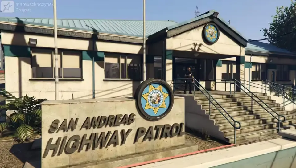 San Andreas Highway Patrol station exterior in FiveM