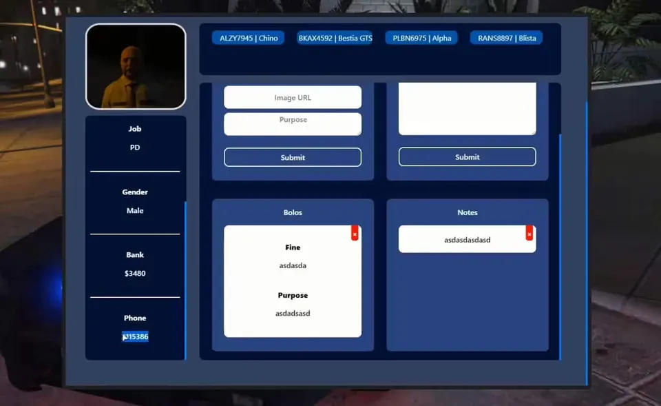 Police System MDT (mit Discord-Webhooks) FiveM Ressourcenvorschau 3