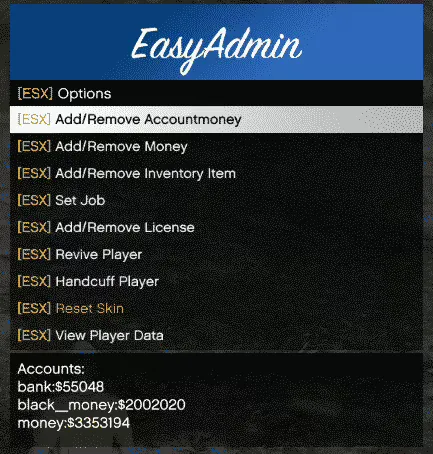 ESX Plugin For EasyAdmin FiveM resource preview