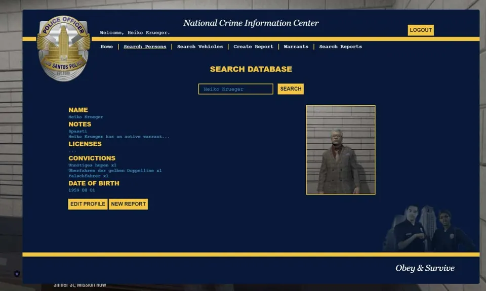 NoPixel MDT / Police Computer FiveM script preview