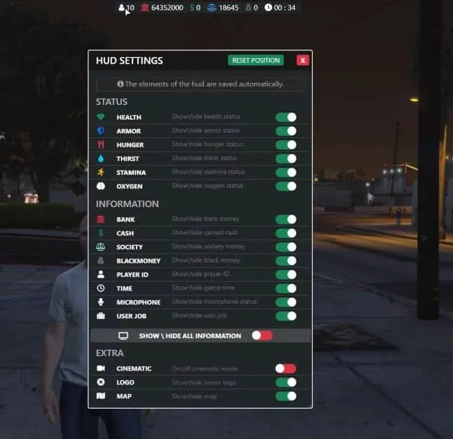 OC HUD (ESX) FiveM resource preview 3