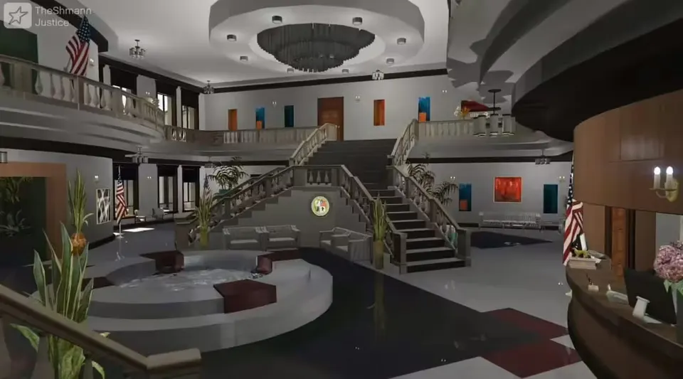 Lobby central y escalera de la Alcaldía del Departamento de Justicia en FiveM