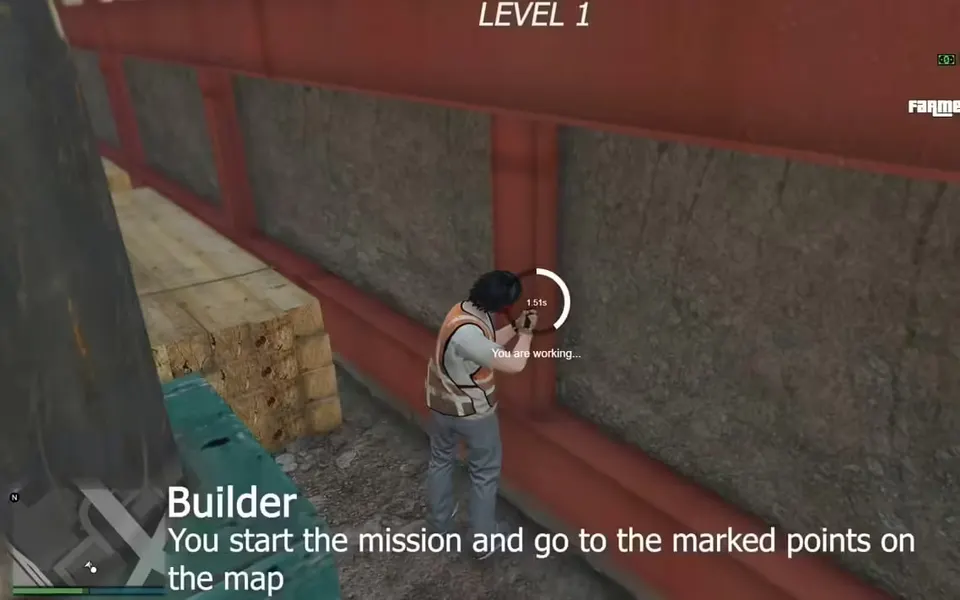 Builder Job (Leveling System) FiveM resource preview