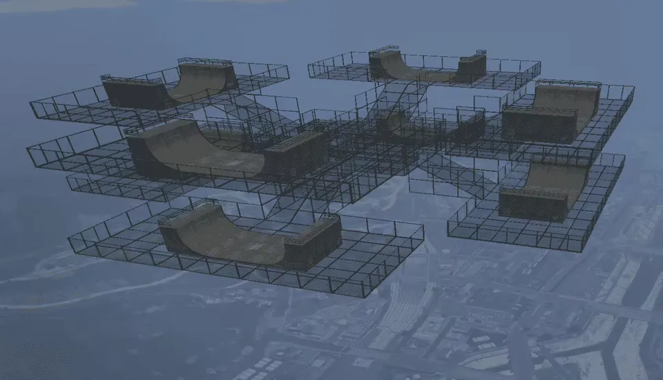 2 Floor Sky Ramps with 8 Ramps FiveM resource preview