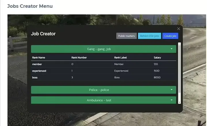 FiveM Jobs Creator | ESX v4.0 vista previa del recurso 2