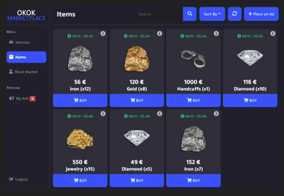 okokMarketplace FiveM resource preview 2