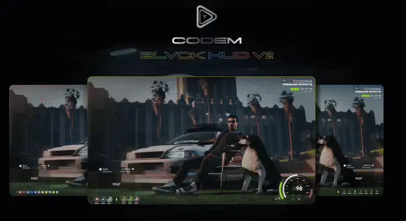 BLVCK HUD v2 NEON FiveM resource preview