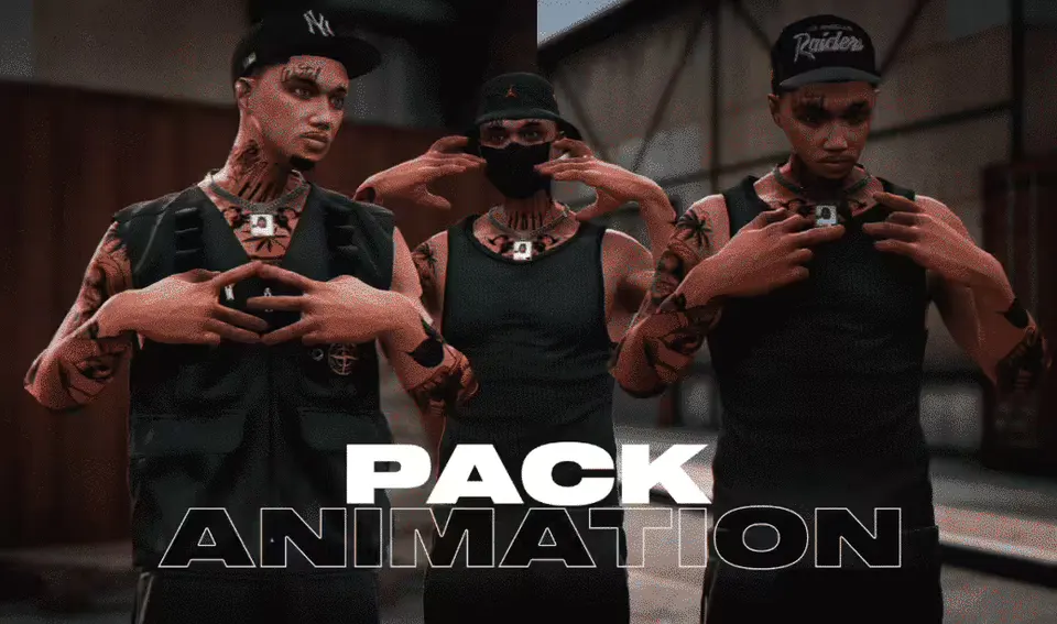 FiveM 3 Gang animations preview