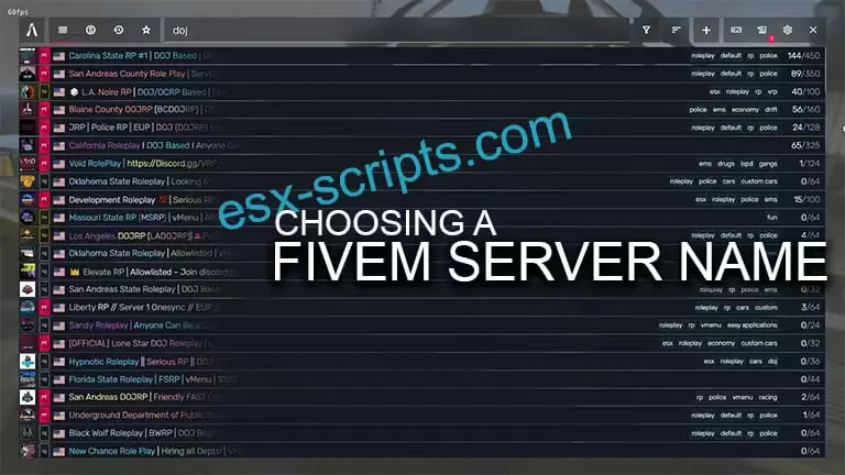 Nombre del servidor FiveM