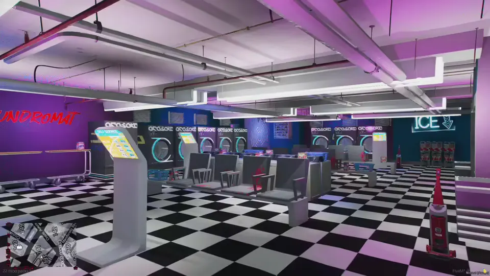 Prévia de recursos do Cyberpunk Laundry FiveM