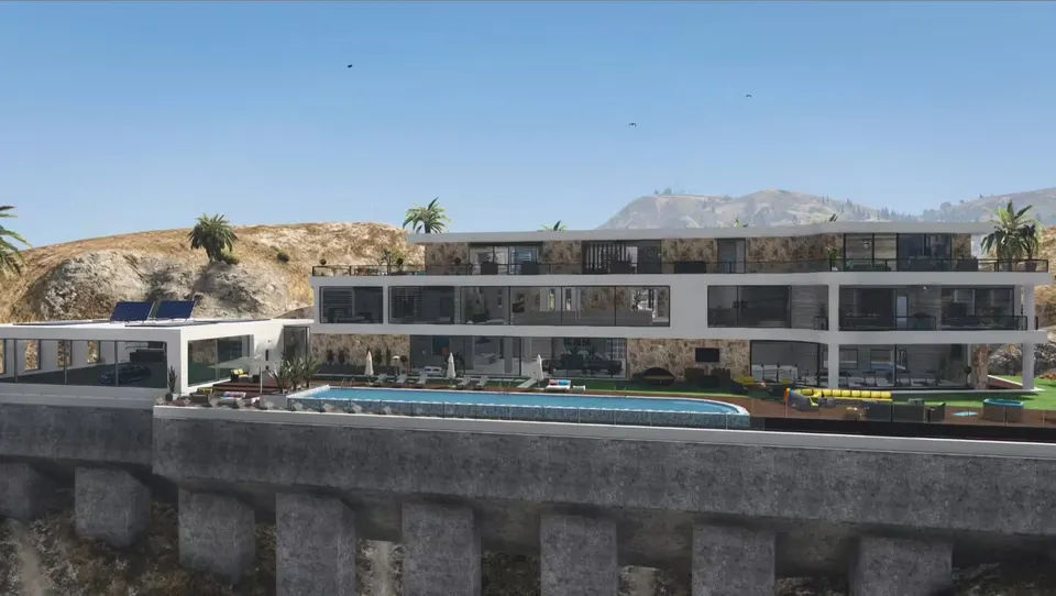 Prévia do recurso Desert Mansion FiveM 4