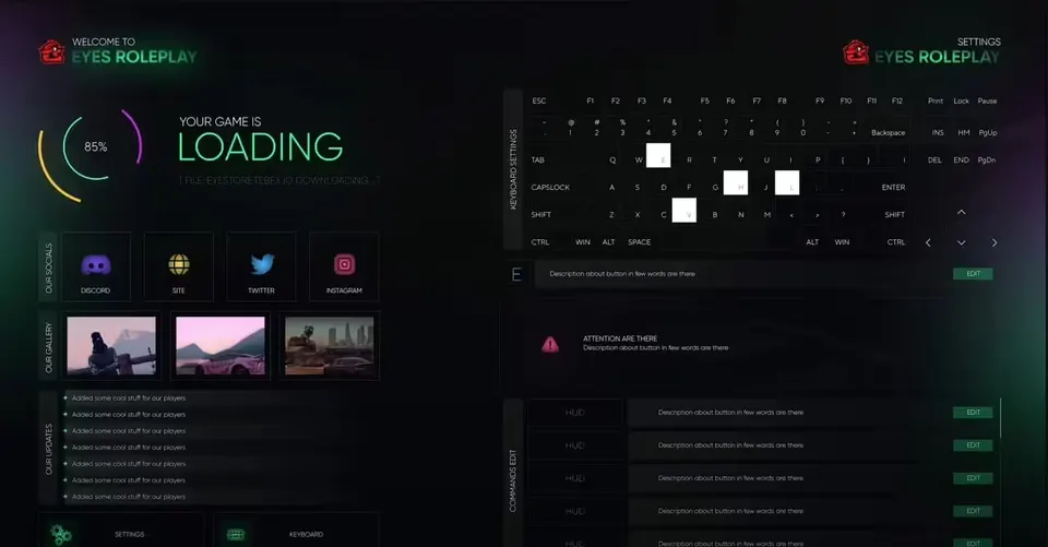 Eyes Loading Screen FiveM resource preview