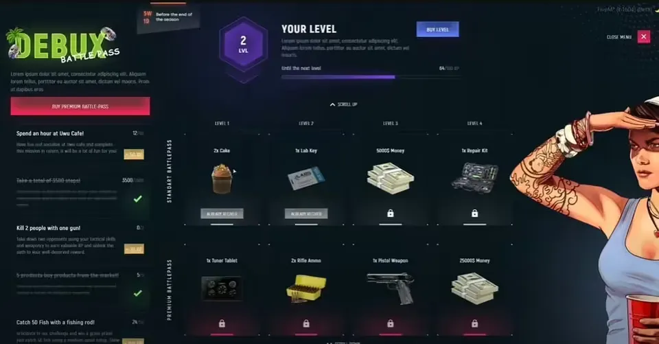 Debux Battlepass (ESX/QB) FiveM resource preview