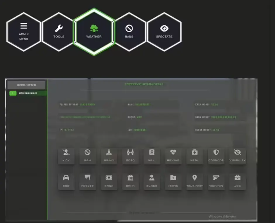 Esegovic Admin Menu FiveM resource preview