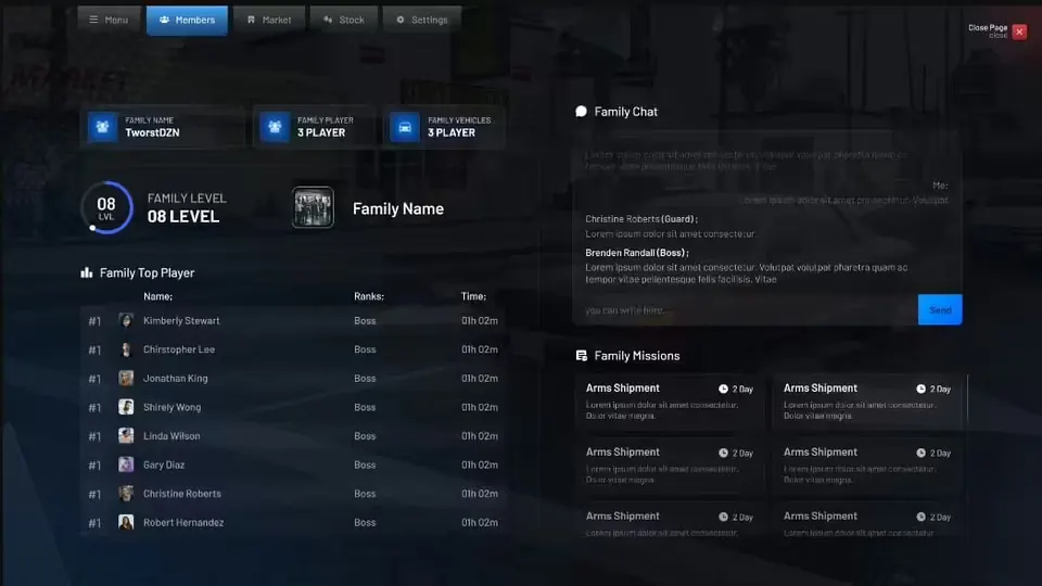 Family / Gang System (ESX) FiveM resource preview