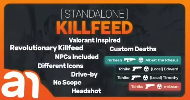 AN Kill-Feed (Valorant Inspired Kill Feed) FiveM resource preview