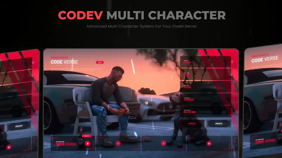 CodeV MultiCharacter FiveM resource preview