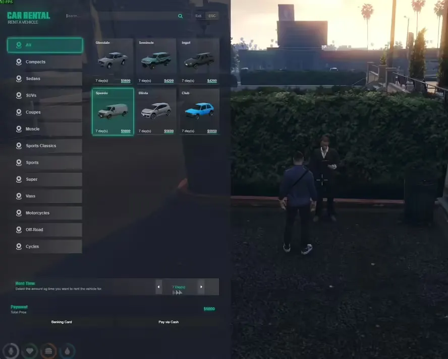 Location de voitures NoPixel