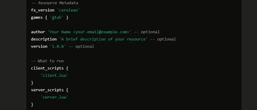 How to Write and Check a FiveM fxmanifest.lua