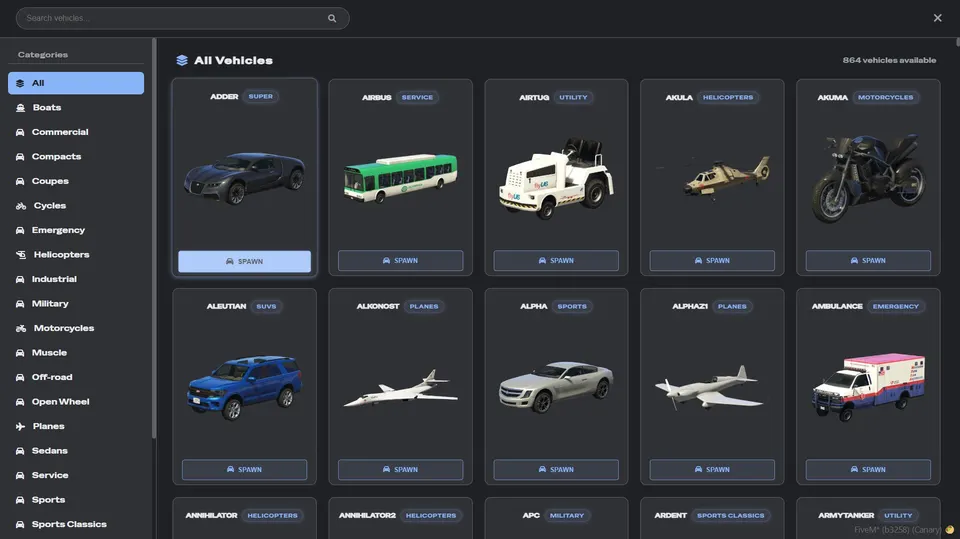RUP Vehicle Spawner: Real Configuration and Access Limits