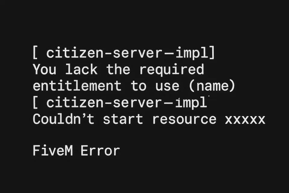How to Fix the FiveM Required Entitlement Error