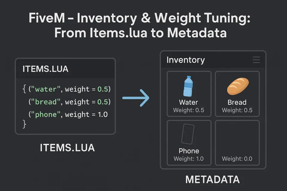 Set FiveM Inventory Weight, Slots and Storage Limits