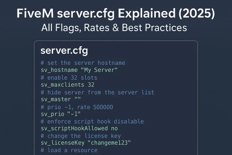 Configure FiveM server.cfg and Verify Your Changes
