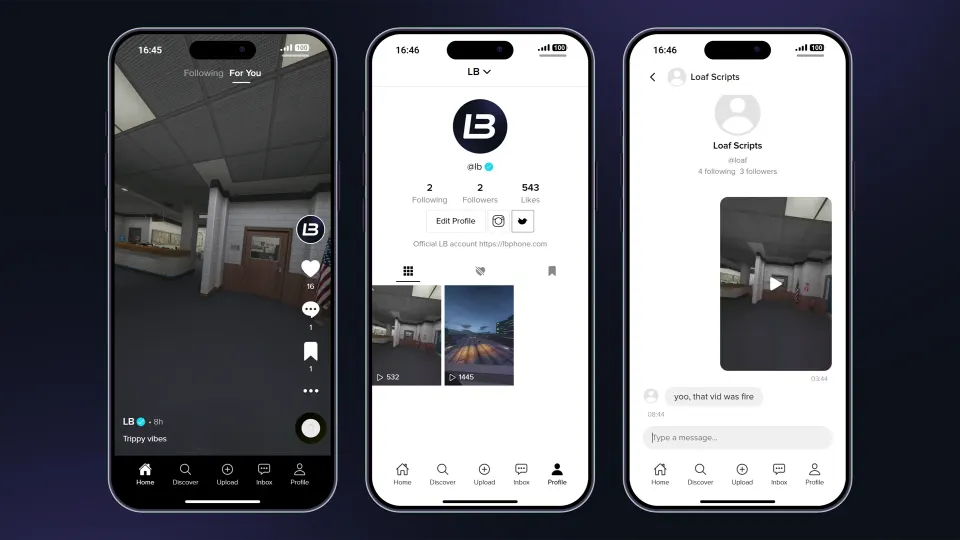 LB Phone v2 Trendy short-video app interface
