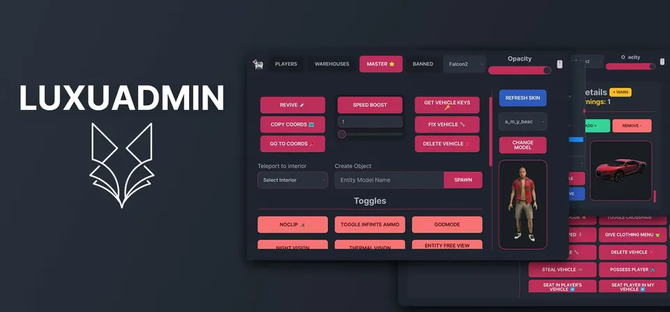 Luxu Admin Menu FiveM resource preview