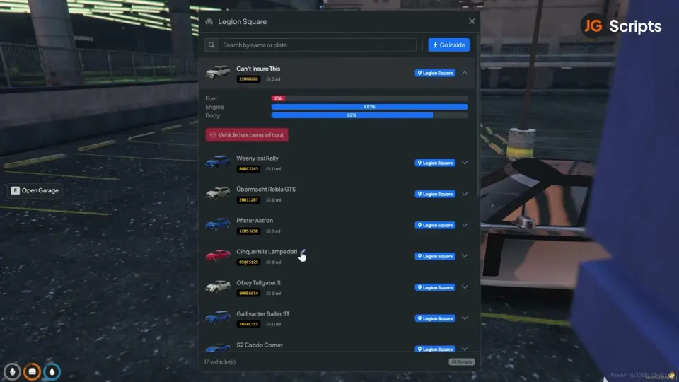 JG Advanced Garages FiveM Ressourcen-Vorschau 4