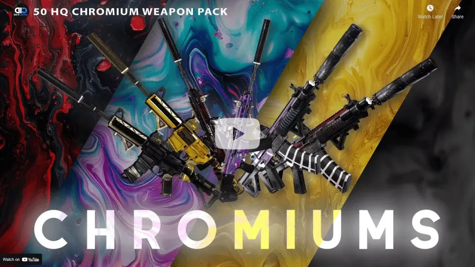 50x HQ CHROMIUM Weapon Pack FiveM resource preview