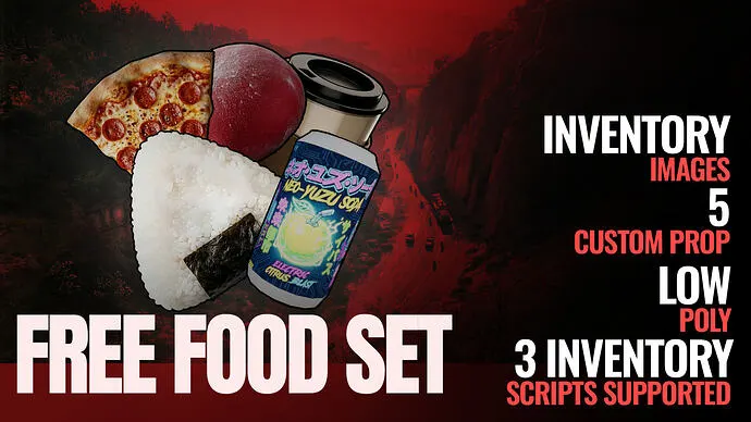 Cartty Food Props: Inventory Images and Spawn Integration