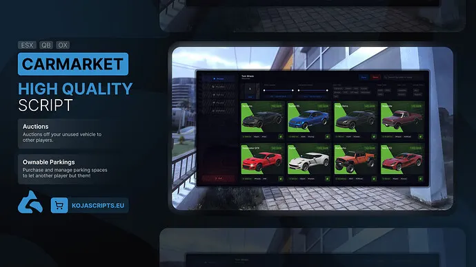 Koja CarMarket for FiveM: Creator Download, Setup and Trade Tests