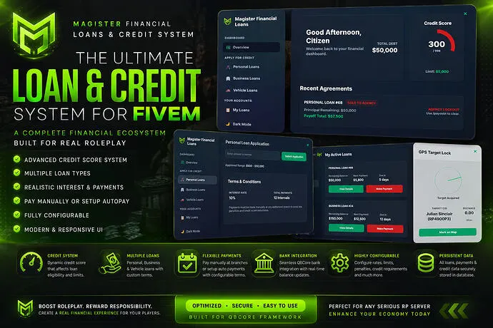Magister Loans for FiveM: Dependencies, Escrow and Economy Tests