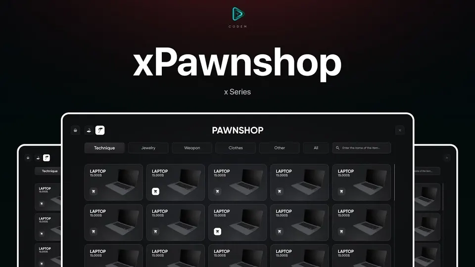 CodeM xPawnshop — Advanced Pawn Shop Script FiveM resource preview
