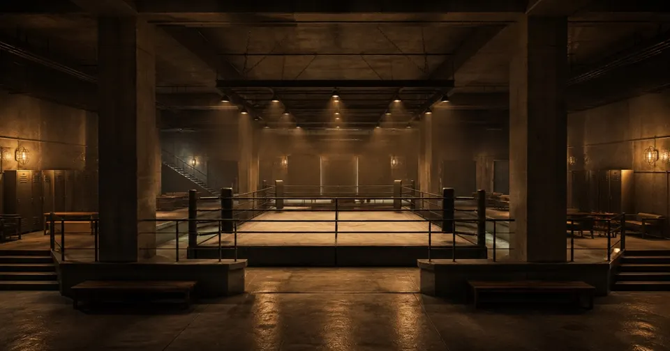 Unterirdischer industrieller Fight Club-Innenraum für einen FiveM MLO Guide