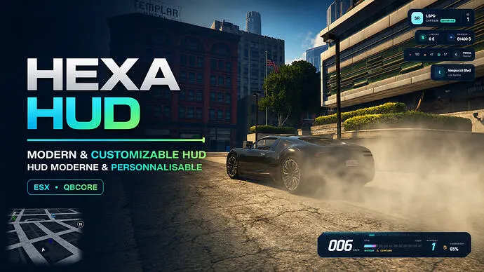 Hexa HUD for FiveM: ESX/QBCore Setup and Controls
