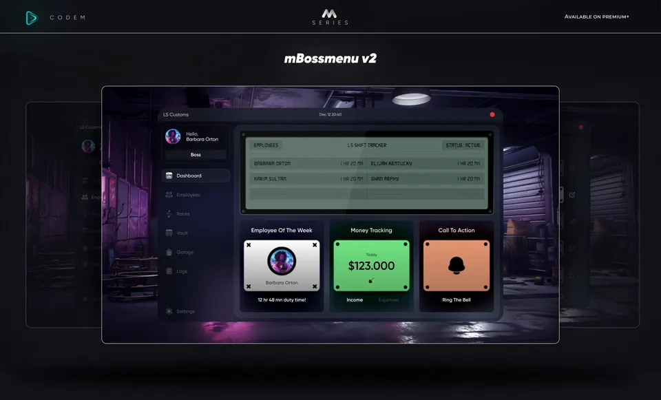 CodeM mBossMenu FiveM resource preview