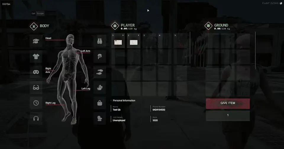 NoPixel 4.0 inventory interface preview for FiveM