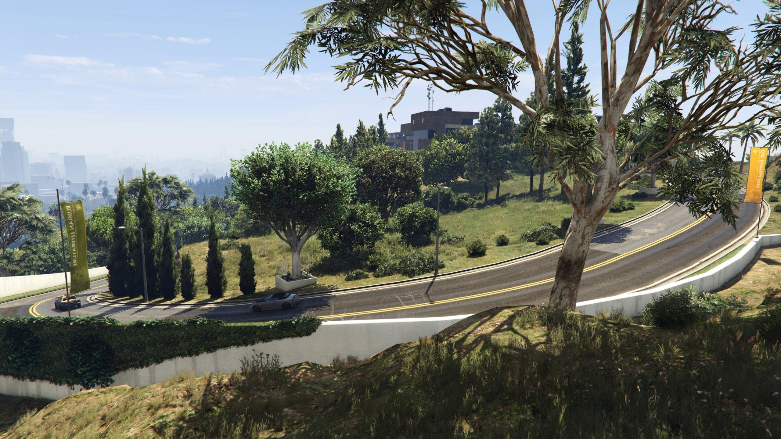 Original article screenshot of trees beside a curved hillside road