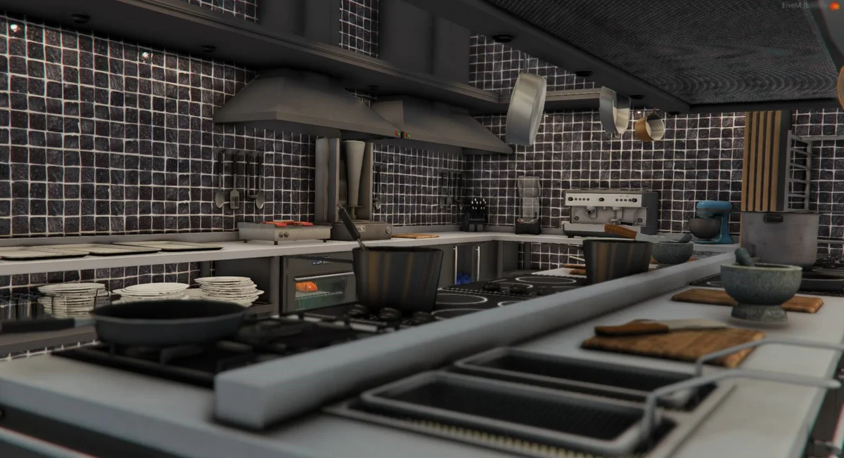 7Sky kitchen with stoves and preparation counters