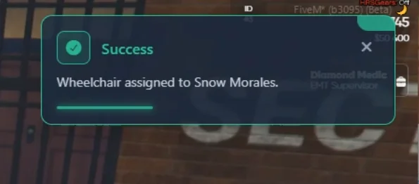 Wheelchair assignment success notification